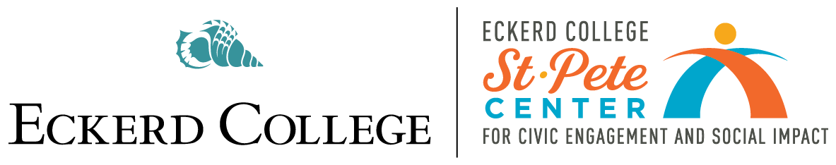Logos for Eckerd College and the Eckerd College St. Pete Center for Civic Engagement and Social Impact