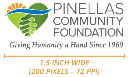 Pinellas Community Foundation logo diagram of minimum allowed size.